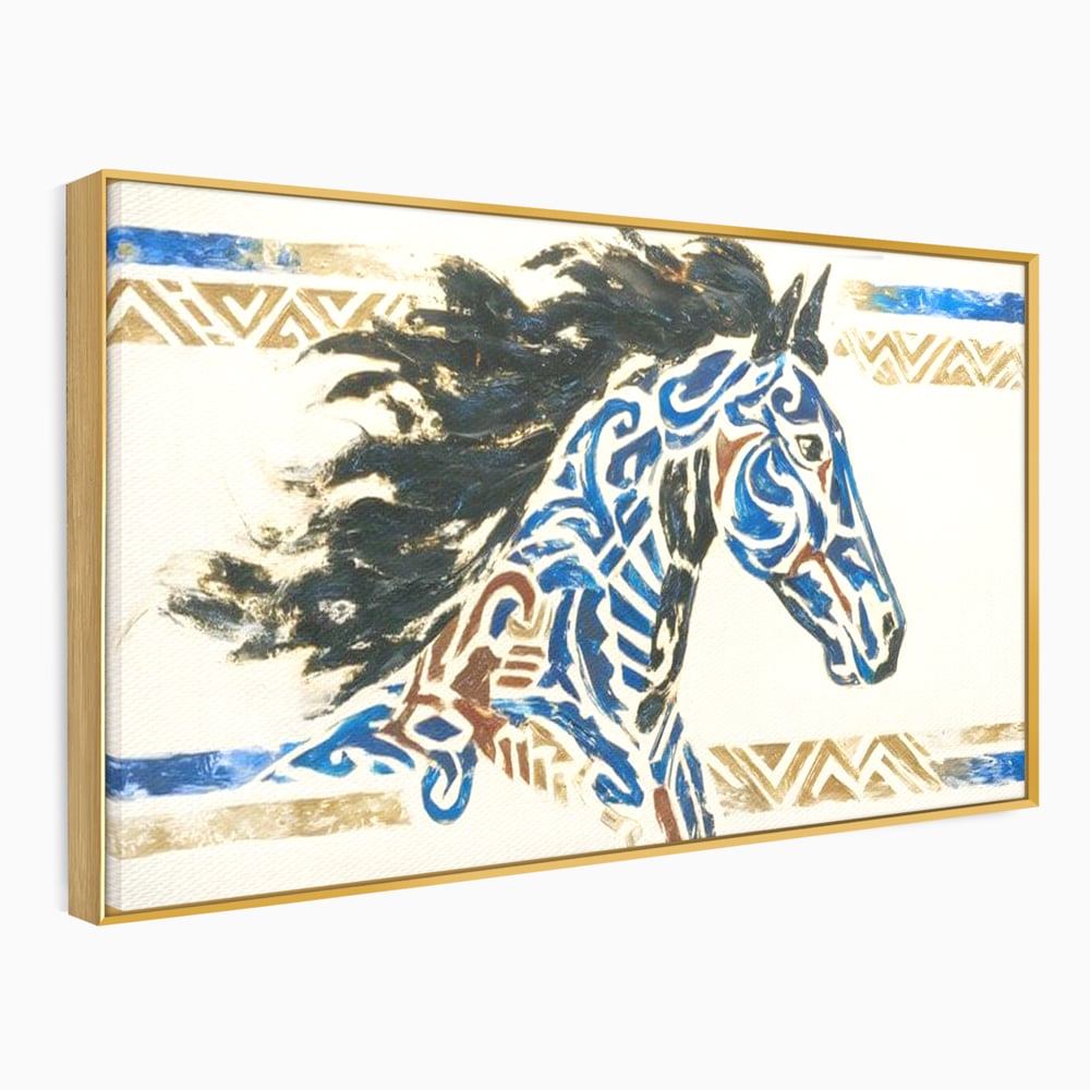 Tablou Canvas Premium, LuxCanva® M1525, Galop catre Istorie, Simboluri, Arta Abstracta, Animal, Desen, Cal, Rustic, Tribal, Dormitor, Birou, Living, Camera Copil