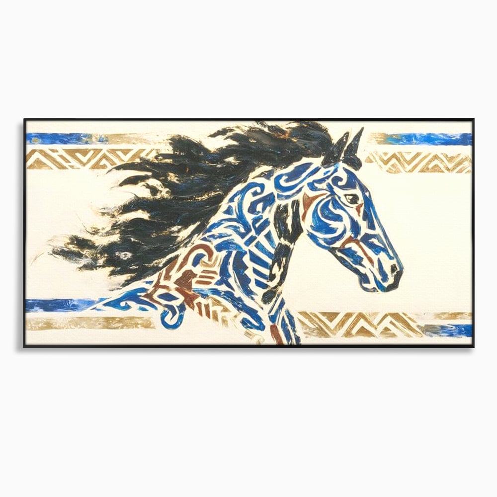 Tablou Canvas Premium, LuxCanva® M1525, Galop catre Istorie, Simboluri, Arta Abstracta, Animal, Desen, Cal, Rustic, Tribal, Dormitor, Birou, Living, Camera Copil