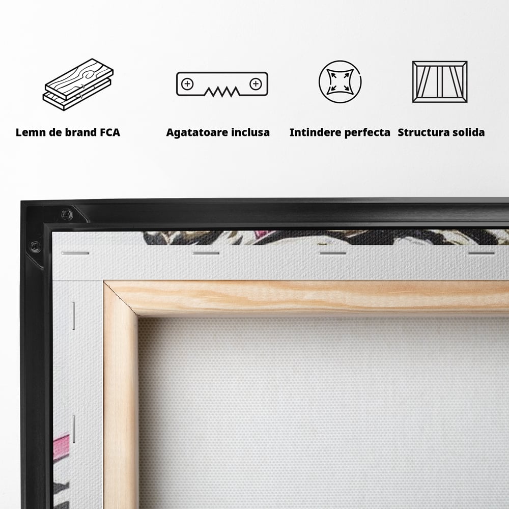 Leinwandbilder Premium, LuxCanva® M1526, Grace in einer rosa Hängematte, Streifen, Linien, Pferd, Pferdesattel, ausdrucksstark, Design, modern, Tier, Kontrast, Schlafzimmer, Büro, Wohnen, Wohnzimmer, Kinderzimmer