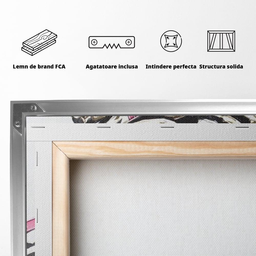 Leinwandbilder Premium, LuxCanva® M1526, Grace in einer rosa Hängematte, Streifen, Linien, Pferd, Pferdesattel, ausdrucksstark, Design, modern, Tier, Kontrast, Schlafzimmer, Büro, Wohnen, Wohnzimmer, Kinderzimmer
