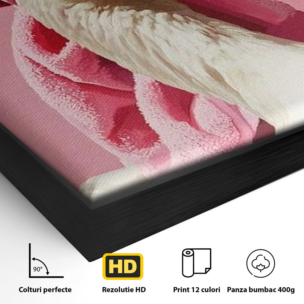 Leinwand Wandkunst Leinwand Wandkunst Premium, LuxCanva® M1527, Schönheitsritual, Badezimmer, Handtuch, rosa, rosa, Gans, Vogel, liebenswert, sauber, elegant, Schlafzimmer, Büro, Wohnen, Babyzimmer
