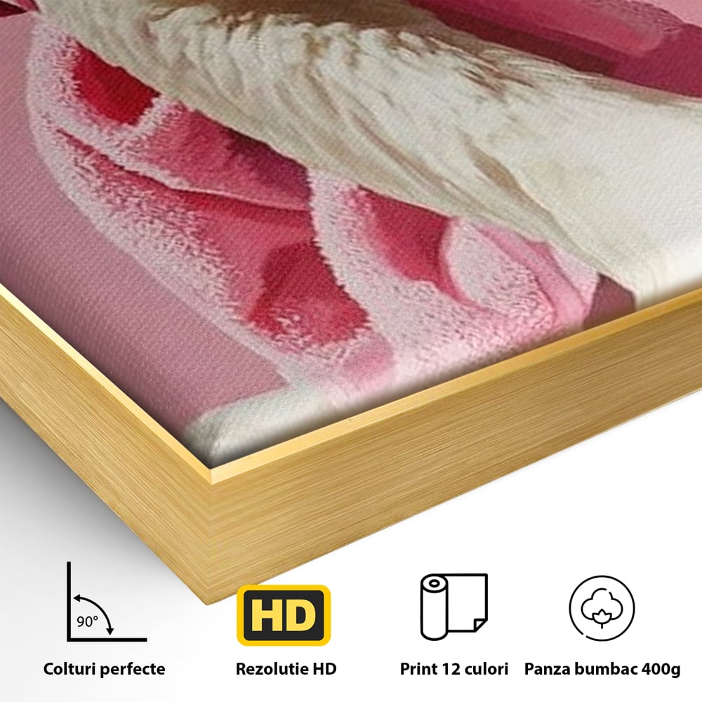 Leinwand Wandkunst Leinwand Wandkunst Premium, LuxCanva® M1527, Schönheitsritual, Badezimmer, Handtuch, rosa, rosa, Gans, Vogel, liebenswert, sauber, elegant, Schlafzimmer, Büro, Wohnen, Babyzimmer