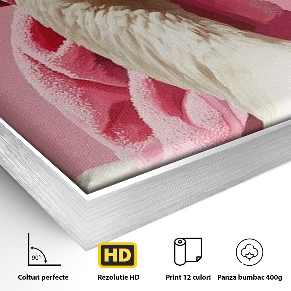 Leinwand Wandkunst Leinwand Wandkunst Premium, LuxCanva® M1527, Schönheitsritual, Badezimmer, Handtuch, rosa, rosa, Gans, Vogel, liebenswert, sauber, elegant, Schlafzimmer, Büro, Wohnen, Babyzimmer