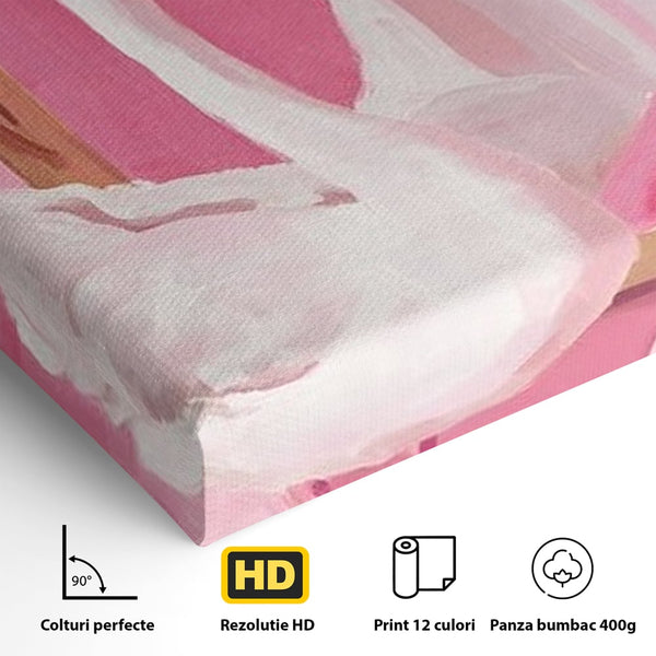 Leinwand Wandkunst Canvas Premium, LuxCanva® M1529, Enchanted Mirror, Schwan, Rosa, Handtuch, Badezimmer, Badezimmer, Spiegel, Spiegel, Reflexion, Adorable, Sauber, Schlafzimmer, Büro, Wohnen, Kinderzimmer