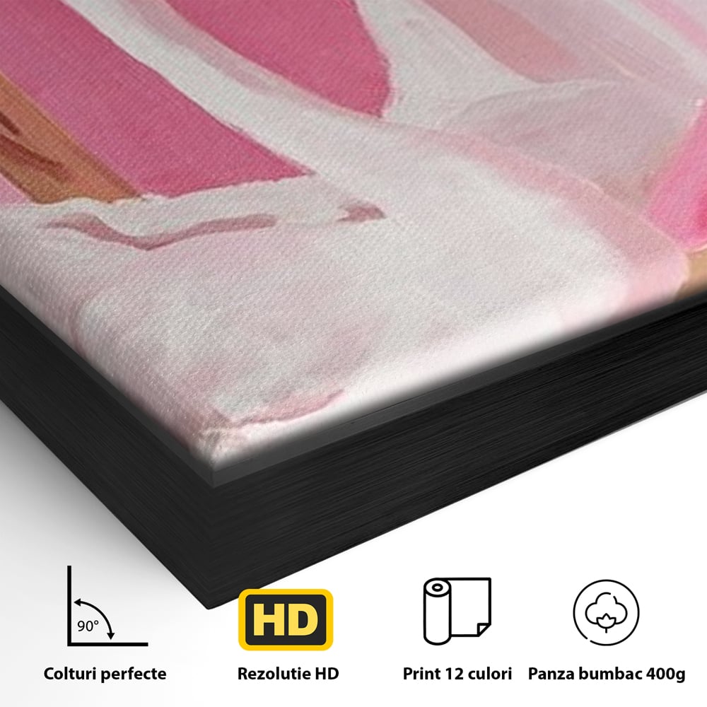 Leinwand Wandkunst Canvas Premium, LuxCanva® M1529, Enchanted Mirror, Schwan, Rosa, Handtuch, Badezimmer, Badezimmer, Spiegel, Spiegel, Reflexion, Adorable, Sauber, Schlafzimmer, Büro, Wohnen, Kinderzimmer