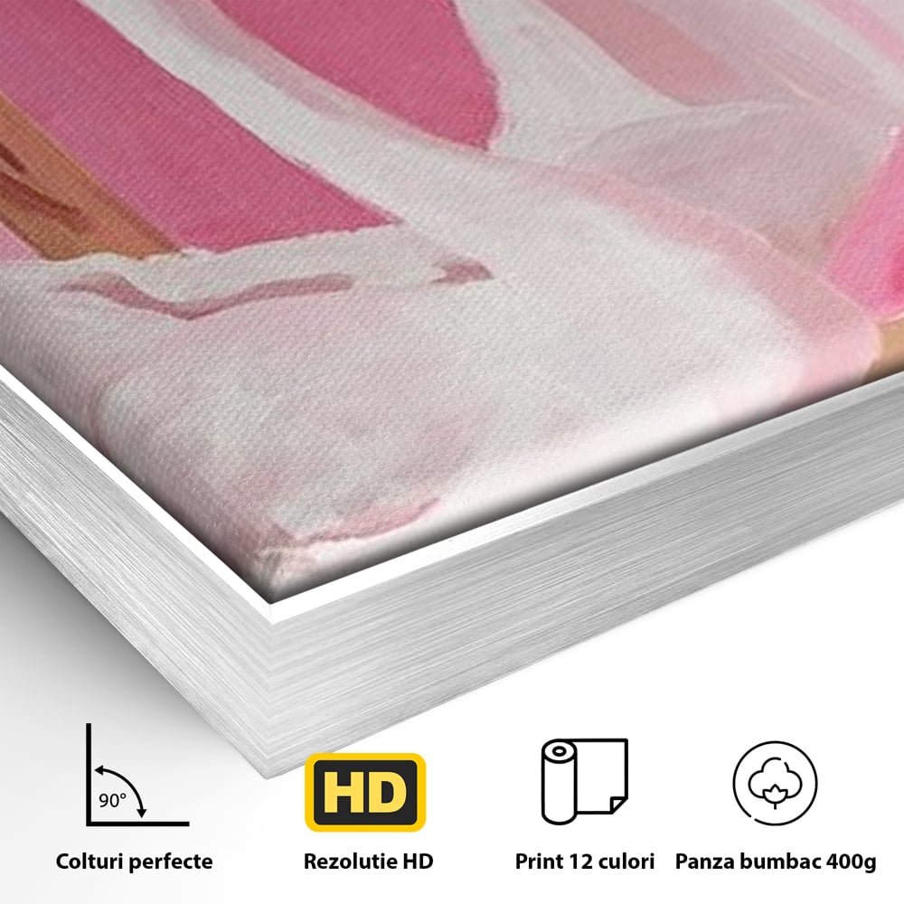 Leinwand Wandkunst Canvas Premium, LuxCanva® M1529, Enchanted Mirror, Schwan, Rosa, Handtuch, Badezimmer, Badezimmer, Spiegel, Spiegel, Reflexion, Adorable, Sauber, Schlafzimmer, Büro, Wohnen, Kinderzimmer