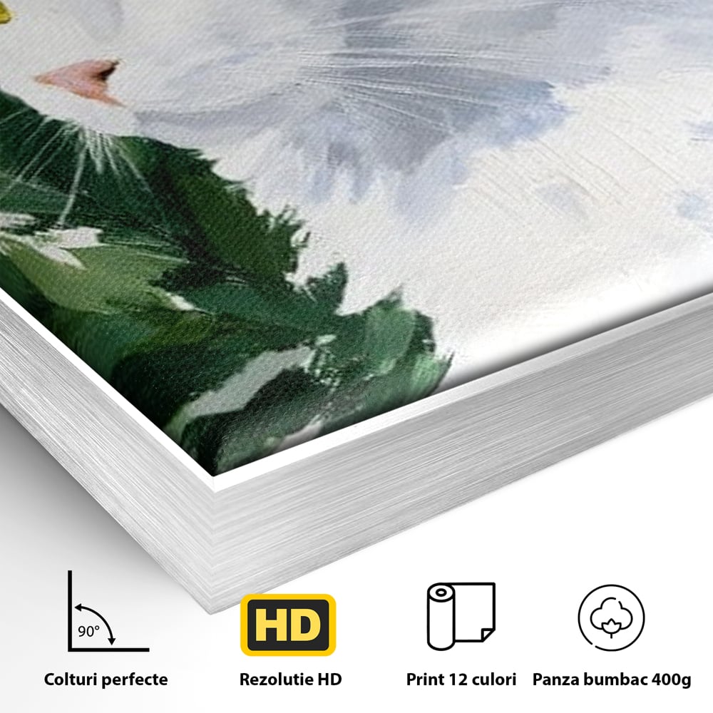 Leinwand Wandkunst Premium, LuxCanva® M1530, Im Sonnengarten, Katze, Tier, Katze, abstrakte Kunst, Blätter, Vegetation, Schnurrbart, Schlafzimmer, Büro, Wohnzimmer, Babyzimmer