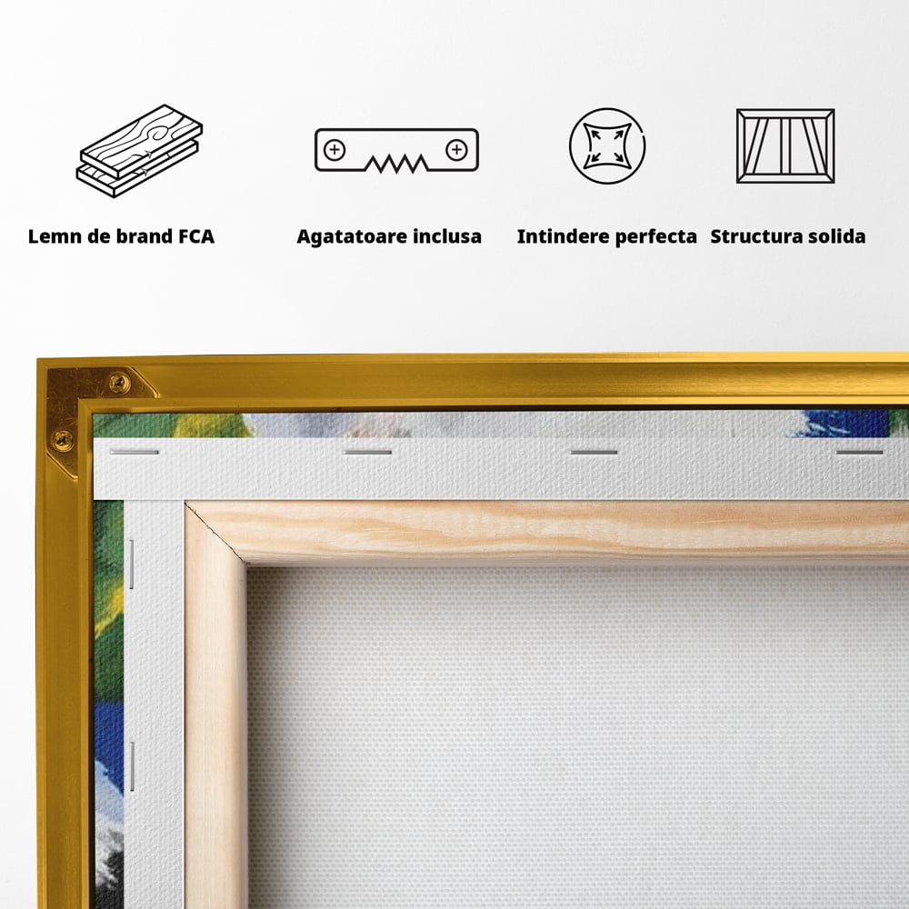 Leinwand Wandkunst Premium, LuxCanva® M1530, Im Sonnengarten, Katze, Tier, Katze, abstrakte Kunst, Blätter, Vegetation, Schnurrbart, Schlafzimmer, Büro, Wohnzimmer, Babyzimmer
