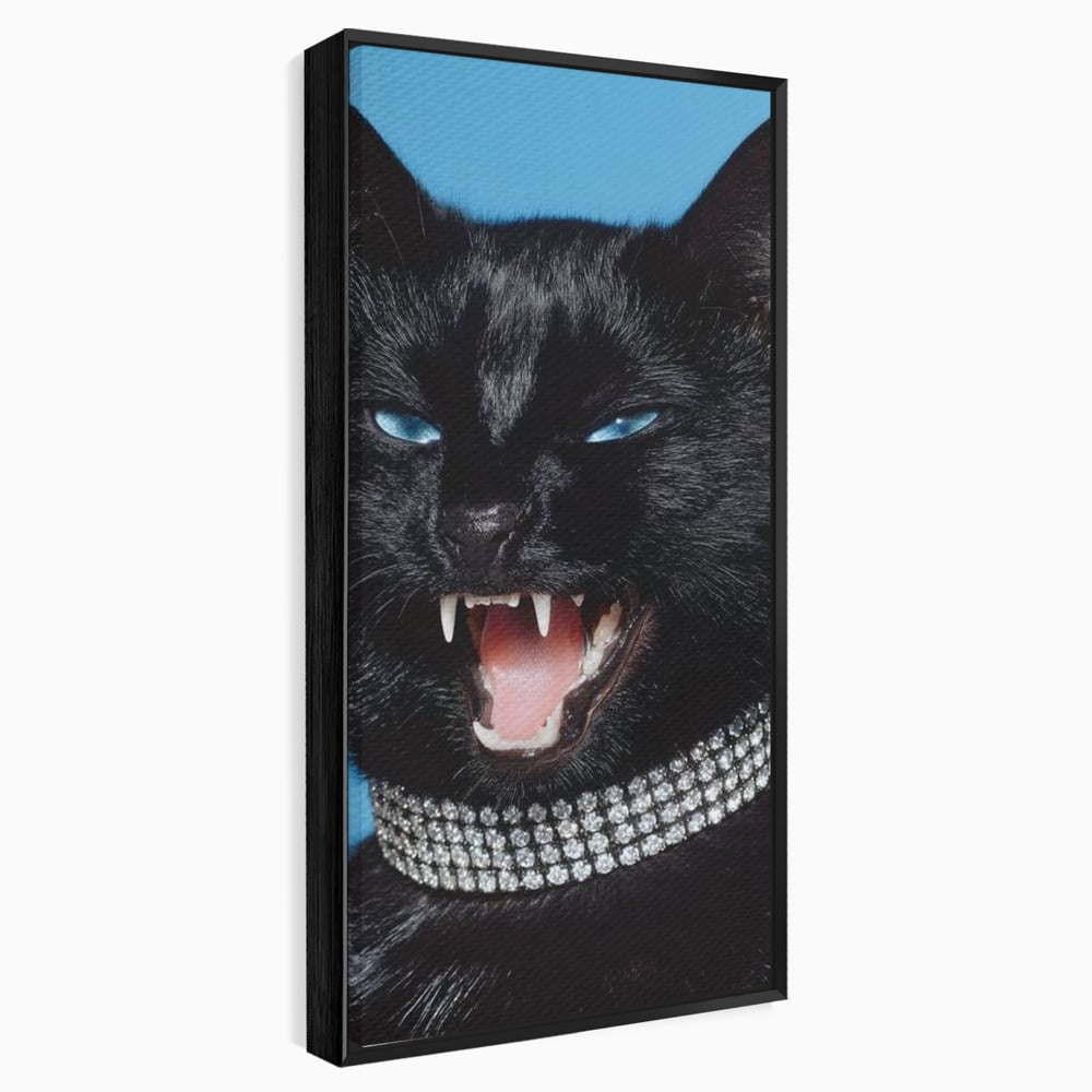 Tablou Canvas Premium, LuxCanva® M1531, Colti de Diamant, Zgarda, Diamante, Bijuterie, Motan, Felina, Animal, Fioros, Dormitor, Birou, Living, Camera Copil