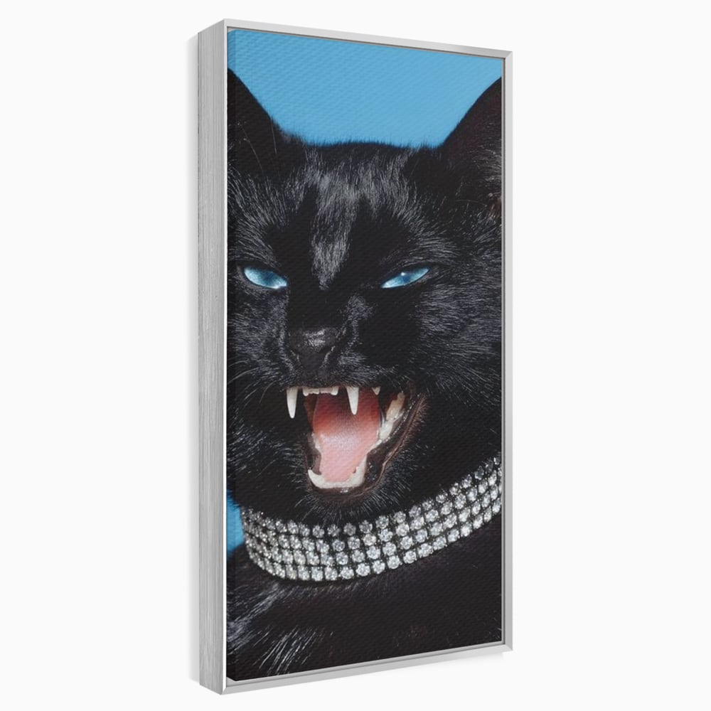 Tablou Canvas Premium, LuxCanva® M1531, Colti de Diamant, Zgarda, Diamante, Bijuterie, Motan, Felina, Animal, Fioros, Dormitor, Birou, Living, Camera Copil