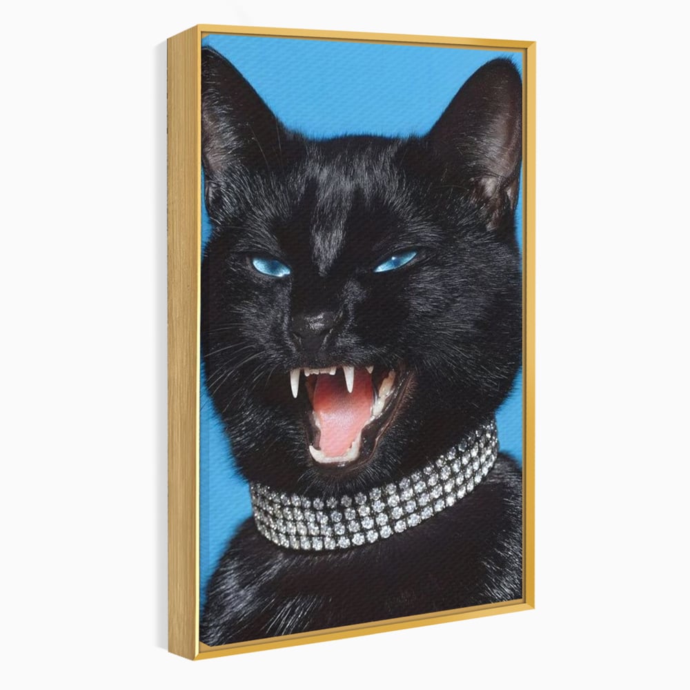 Tablou Canvas Premium, LuxCanva® M1531, Colti de Diamant, Zgarda, Diamante, Bijuterie, Motan, Felina, Animal, Fioros, Dormitor, Birou, Living, Camera Copil