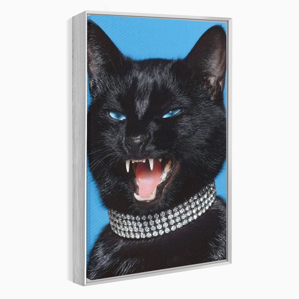 Tablou Canvas Premium, LuxCanva® M1531, Colti de Diamant, Zgarda, Diamante, Bijuterie, Motan, Felina, Animal, Fioros, Dormitor, Birou, Living, Camera Copil