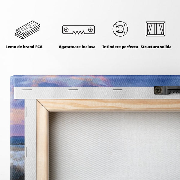 Tablou Canvas Premium, LuxCanva® M1532, Calaretul Singuratic, Calatorie, Aventura, Western, Cowboy, Armasar, Apus de Soare, Dormitor, Birou, Living, Camera Copil