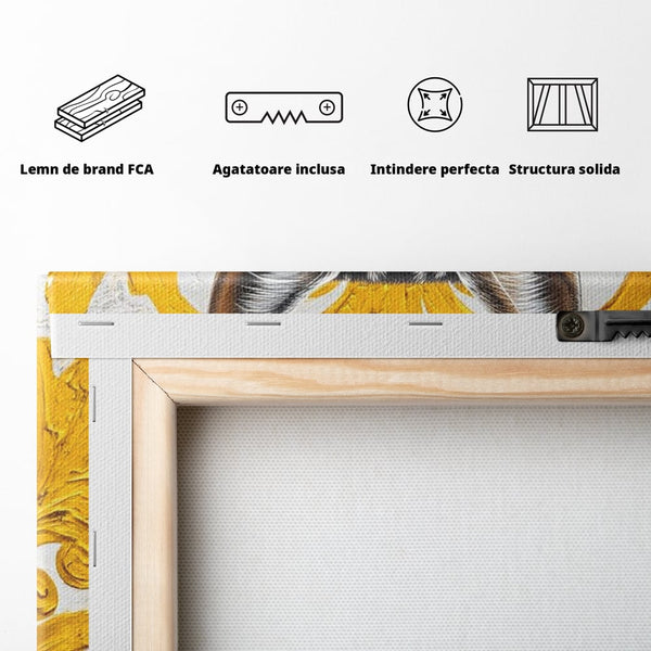 Leinwand Wandkunst Leinwand Wandkunst Premium, LuxCanva® M1535, Edel in Streifen, Katze, Tier, Katze, Elegant, Aristokrat, Schnurrbart, Schnurrbart, Ornamental, Schlafzimmer, Büro, Wohnzimmer, Kinderzimmer
