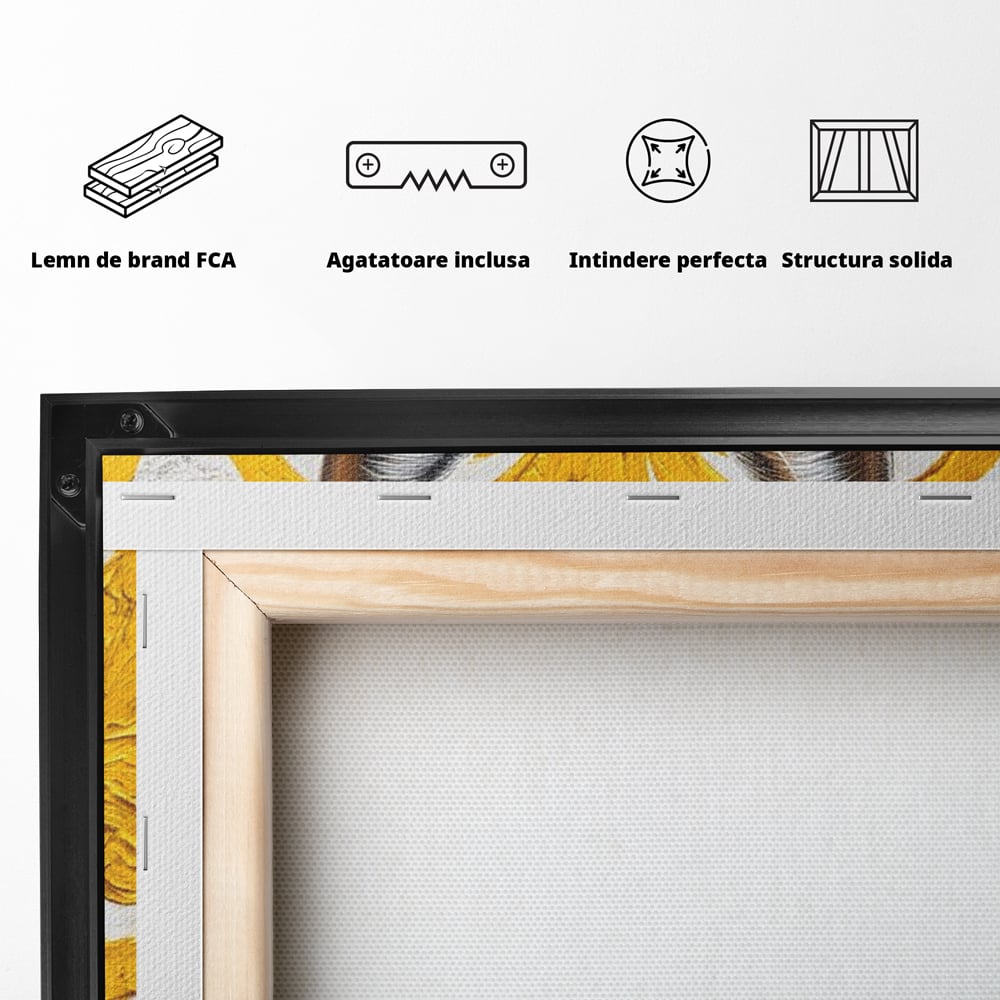 Leinwand Wandkunst Leinwand Wandkunst Premium, LuxCanva® M1535, Edel in Streifen, Katze, Tier, Katze, Elegant, Aristokrat, Schnurrbart, Schnurrbart, Ornamental, Schlafzimmer, Büro, Wohnzimmer, Kinderzimmer