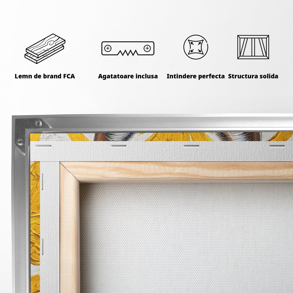 Leinwand Wandkunst Leinwand Wandkunst Premium, LuxCanva® M1535, Edel in Streifen, Katze, Tier, Katze, Elegant, Aristokrat, Schnurrbart, Schnurrbart, Ornamental, Schlafzimmer, Büro, Wohnzimmer, Kinderzimmer