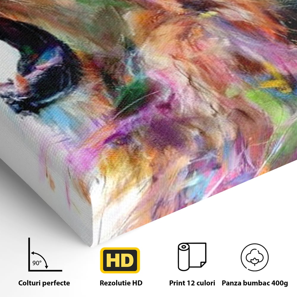 Tablou Canvas Premium, LuxCanva® M1536, Originea Curajului, Leu, Raget, Regele Junglei, Putere, Pictura, Animal, Multicolor, Dormitor, Birou, Living, Camera Copil