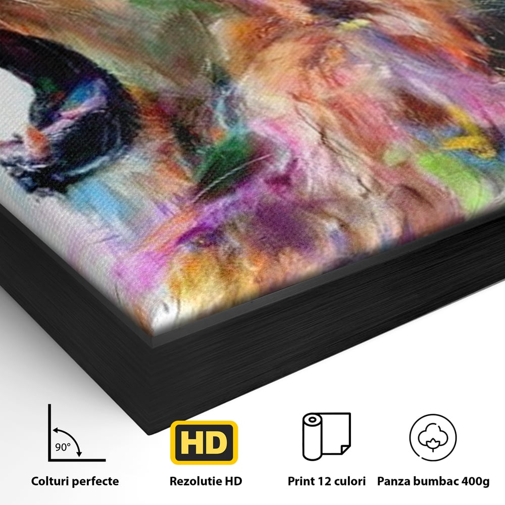 Tablou Canvas Premium, LuxCanva® M1536, Originea Curajului, Leu, Raget, Regele Junglei, Putere, Pictura, Animal, Multicolor, Dormitor, Birou, Living, Camera Copil