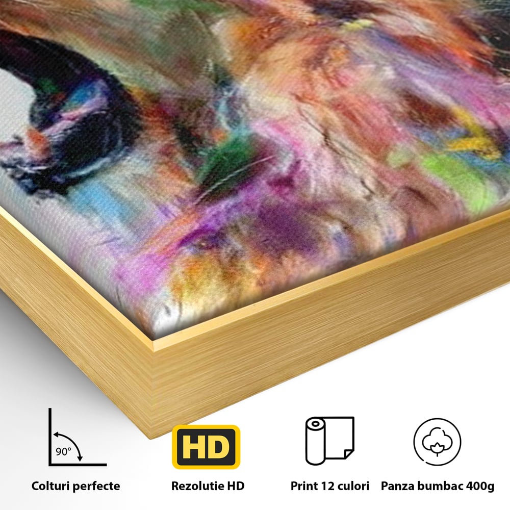Tablou Canvas Premium, LuxCanva® M1536, Originea Curajului, Leu, Raget, Regele Junglei, Putere, Pictura, Animal, Multicolor, Dormitor, Birou, Living, Camera Copil