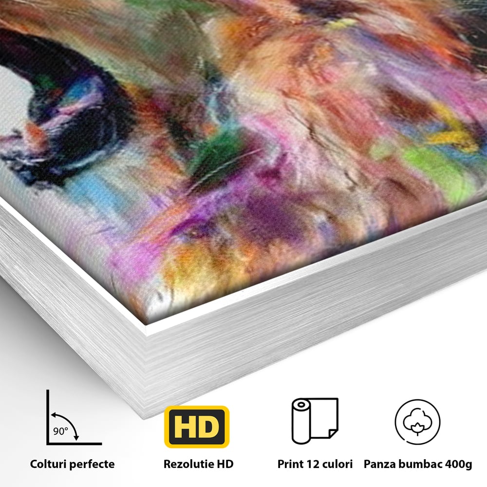Tablou Canvas Premium, LuxCanva® M1536, Originea Curajului, Leu, Raget, Regele Junglei, Putere, Pictura, Animal, Multicolor, Dormitor, Birou, Living, Camera Copil