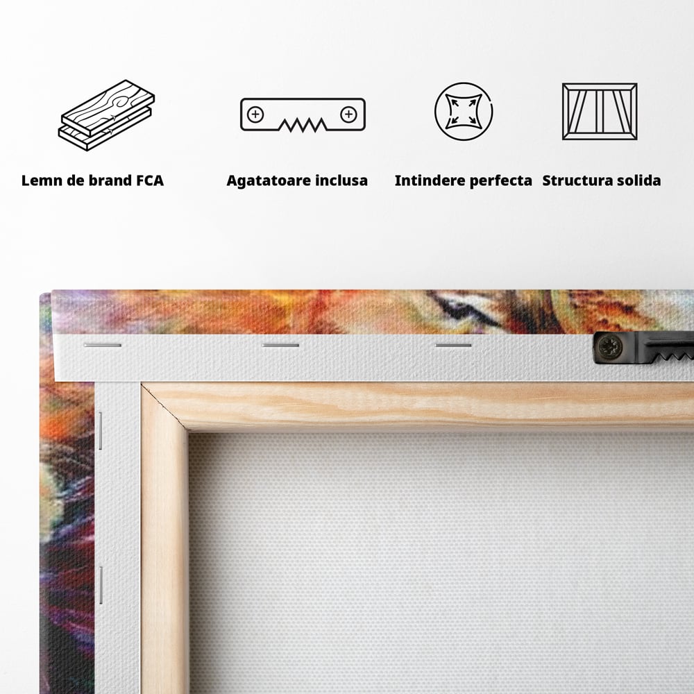 Tablou Canvas Premium, LuxCanva® M1536, Originea Curajului, Leu, Raget, Regele Junglei, Putere, Pictura, Animal, Multicolor, Dormitor, Birou, Living, Camera Copil
