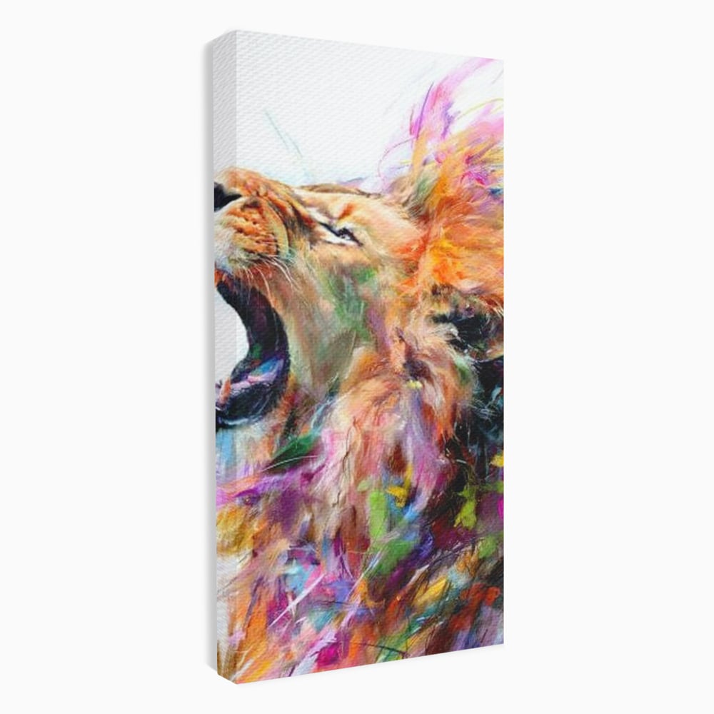 Tablou Canvas Premium, LuxCanva® M1536, Originea Curajului, Leu, Raget, Regele Junglei, Putere, Pictura, Animal, Multicolor, Dormitor, Birou, Living, Camera Copil