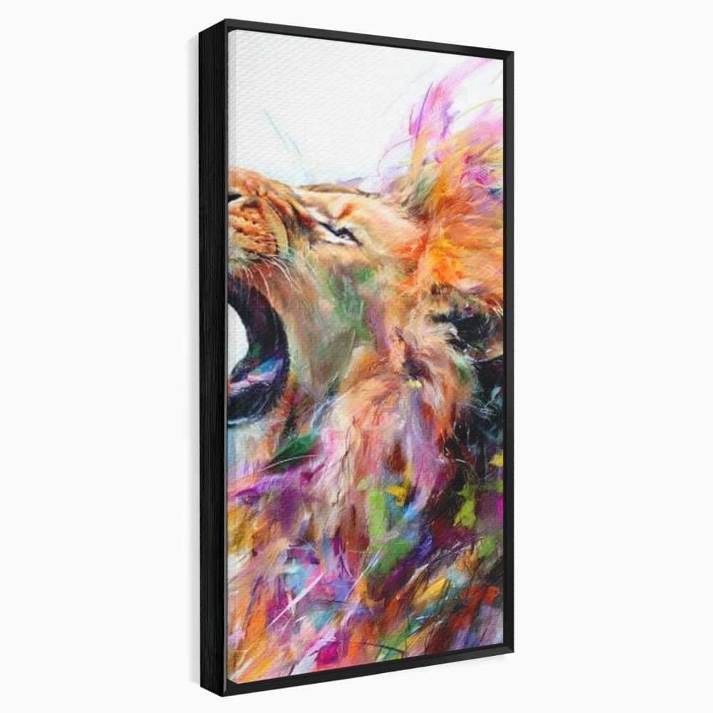 Tablou Canvas Premium, LuxCanva® M1536, Originea Curajului, Leu, Raget, Regele Junglei, Putere, Pictura, Animal, Multicolor, Dormitor, Birou, Living, Camera Copil