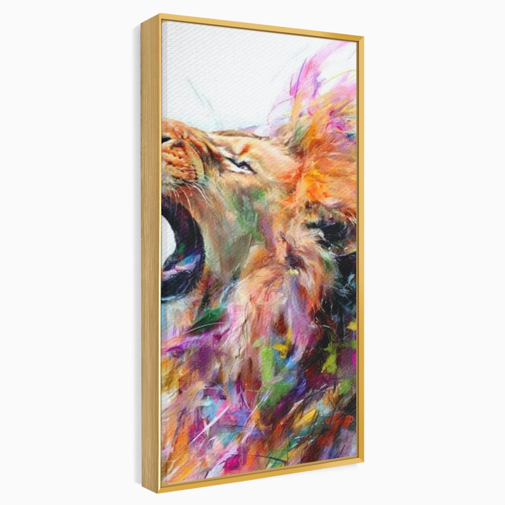 Tablou Canvas Premium, LuxCanva® M1536, Originea Curajului, Leu, Raget, Regele Junglei, Putere, Pictura, Animal, Multicolor, Dormitor, Birou, Living, Camera Copil