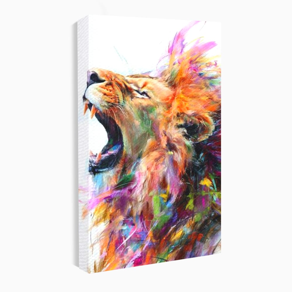 Tablou Canvas Premium, LuxCanva® M1536, Originea Curajului, Leu, Raget, Regele Junglei, Putere, Pictura, Animal, Multicolor, Dormitor, Birou, Living, Camera Copil