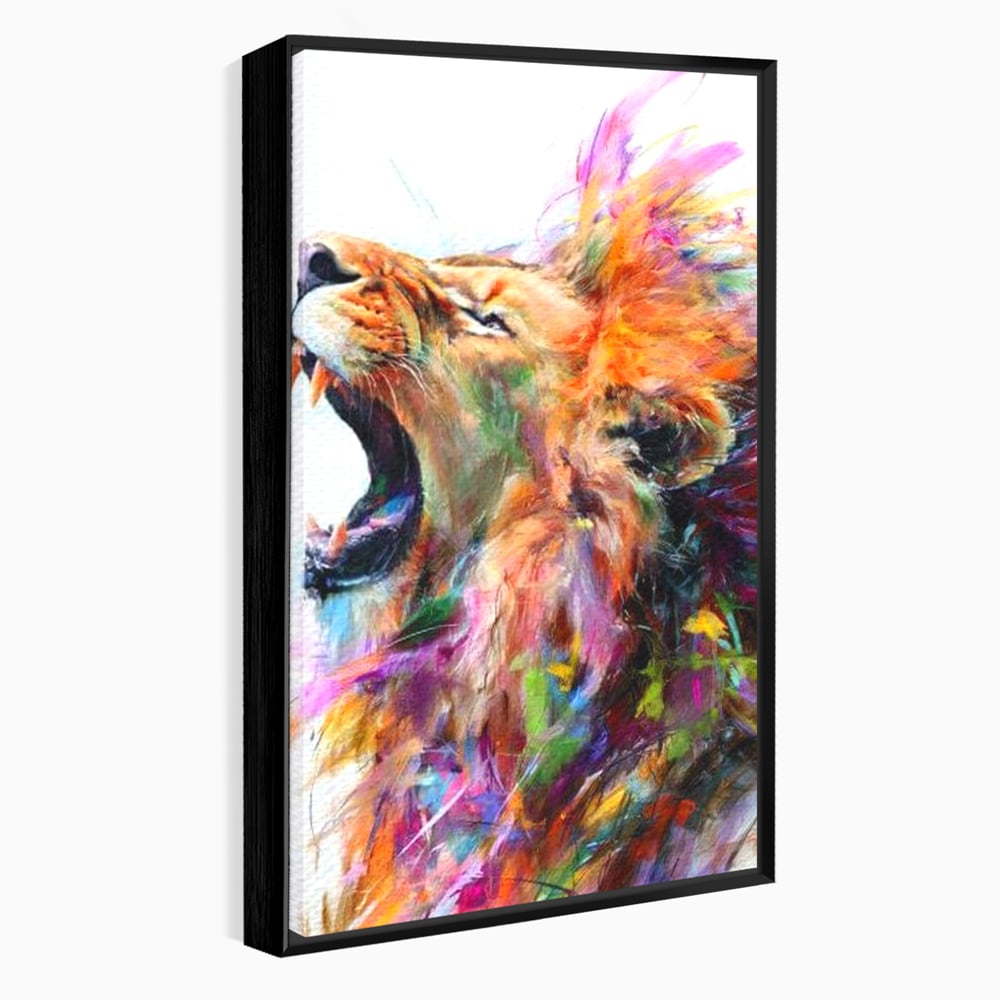 Tablou Canvas Premium, LuxCanva® M1536, Originea Curajului, Leu, Raget, Regele Junglei, Putere, Pictura, Animal, Multicolor, Dormitor, Birou, Living, Camera Copil