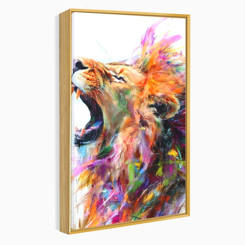 Tablou Canvas Premium, LuxCanva® M1536, Originea Curajului, Leu, Raget, Regele Junglei, Putere, Pictura, Animal, Multicolor, Dormitor, Birou, Living, Camera Copil