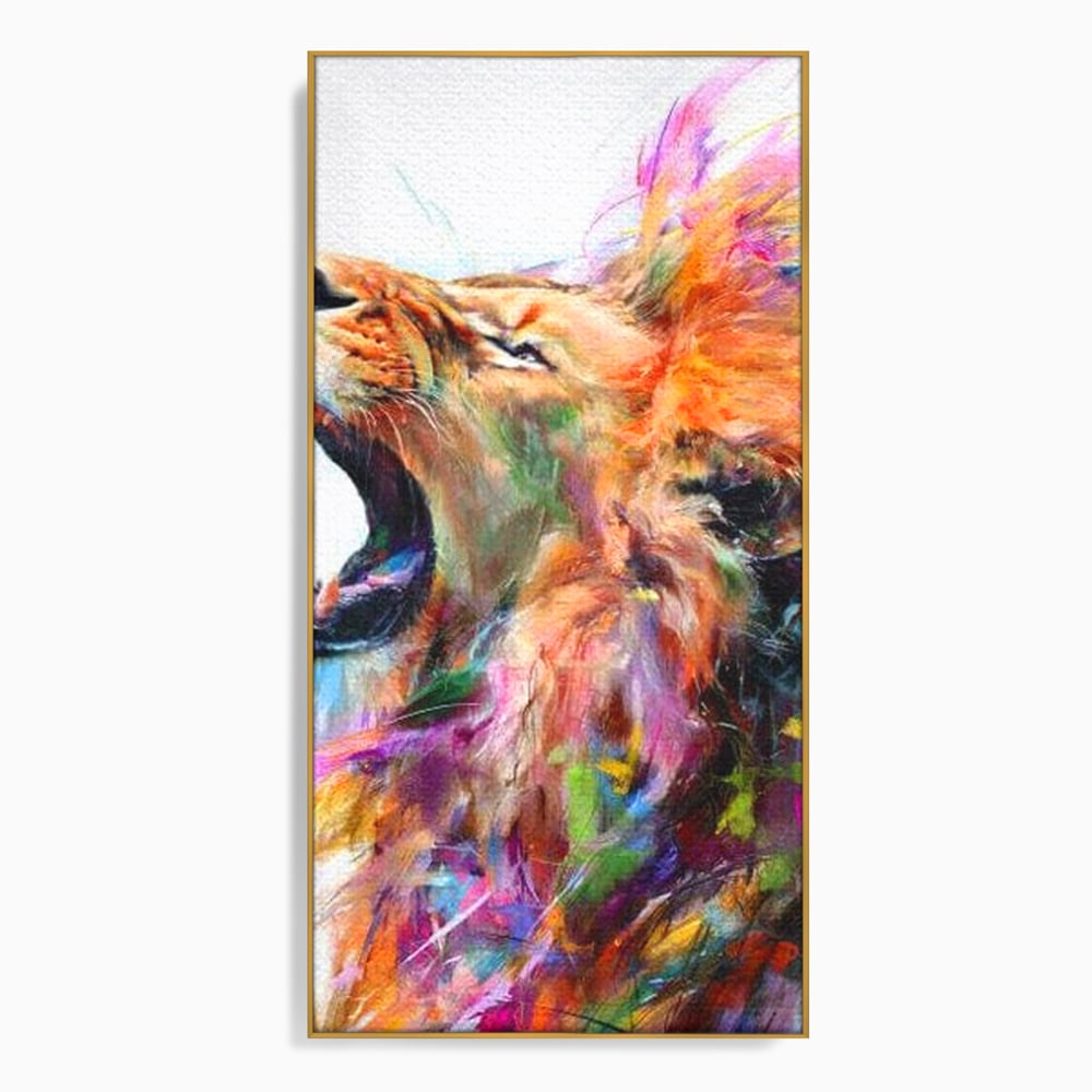 Tablou Canvas Premium, LuxCanva® M1536, Originea Curajului, Leu, Raget, Regele Junglei, Putere, Pictura, Animal, Multicolor, Dormitor, Birou, Living, Camera Copil
