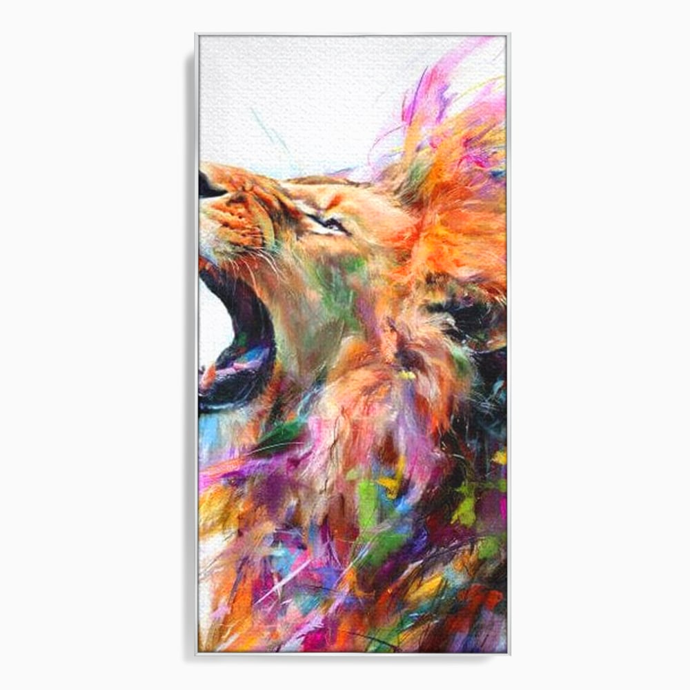Tablou Canvas Premium, LuxCanva® M1536, Originea Curajului, Leu, Raget, Regele Junglei, Putere, Pictura, Animal, Multicolor, Dormitor, Birou, Living, Camera Copil
