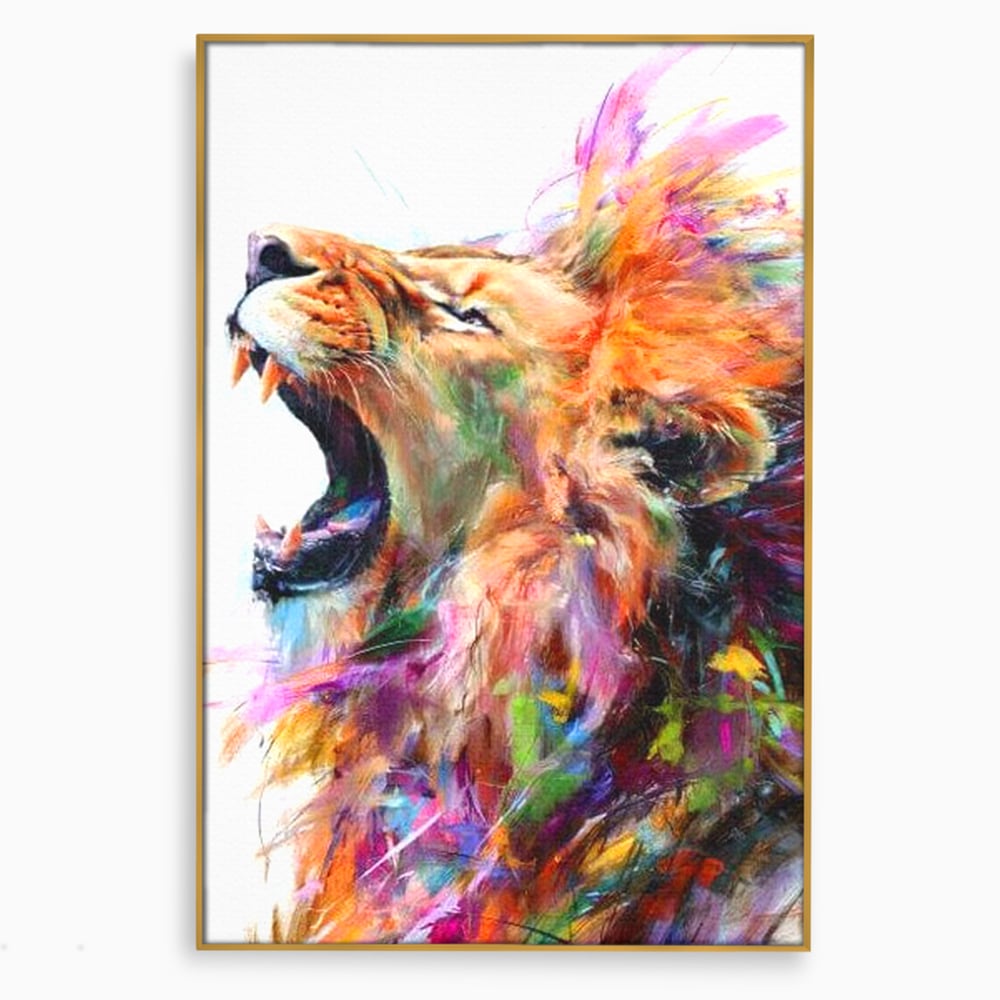 Tablou Canvas Premium, LuxCanva® M1536, Originea Curajului, Leu, Raget, Regele Junglei, Putere, Pictura, Animal, Multicolor, Dormitor, Birou, Living, Camera Copil
