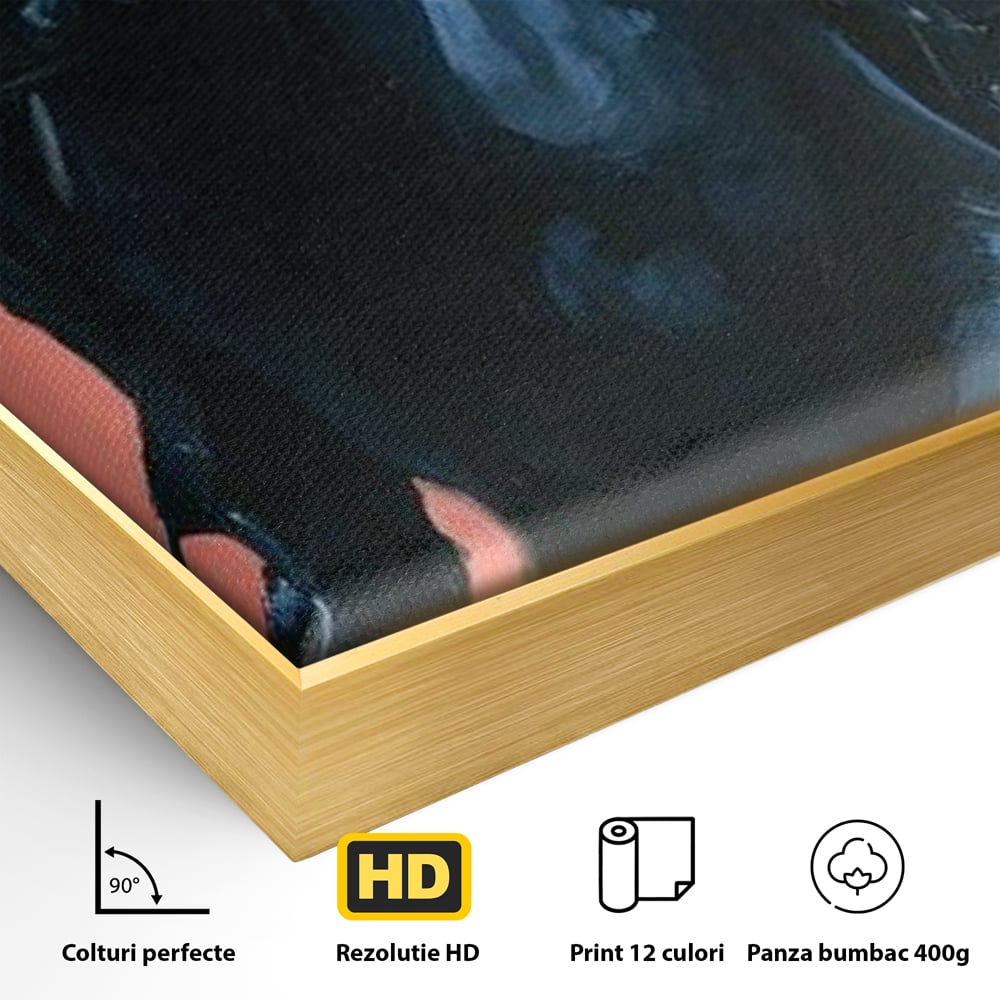 Tablou Canvas Premium, LuxCanva® M1539, Cavalerul Fara Chip, Calaret, Mister, Cal, Armasar, Armura, Epic, Erou, Calatorie, Intunecat, Dormitor, Birou, Living, Camera Copil