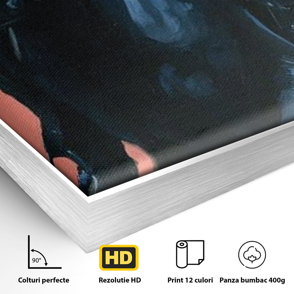 Tablou Canvas Premium, LuxCanva® M1539, Cavalerul Fara Chip, Calaret, Mister, Cal, Armasar, Armura, Epic, Erou, Calatorie, Intunecat, Dormitor, Birou, Living, Camera Copil