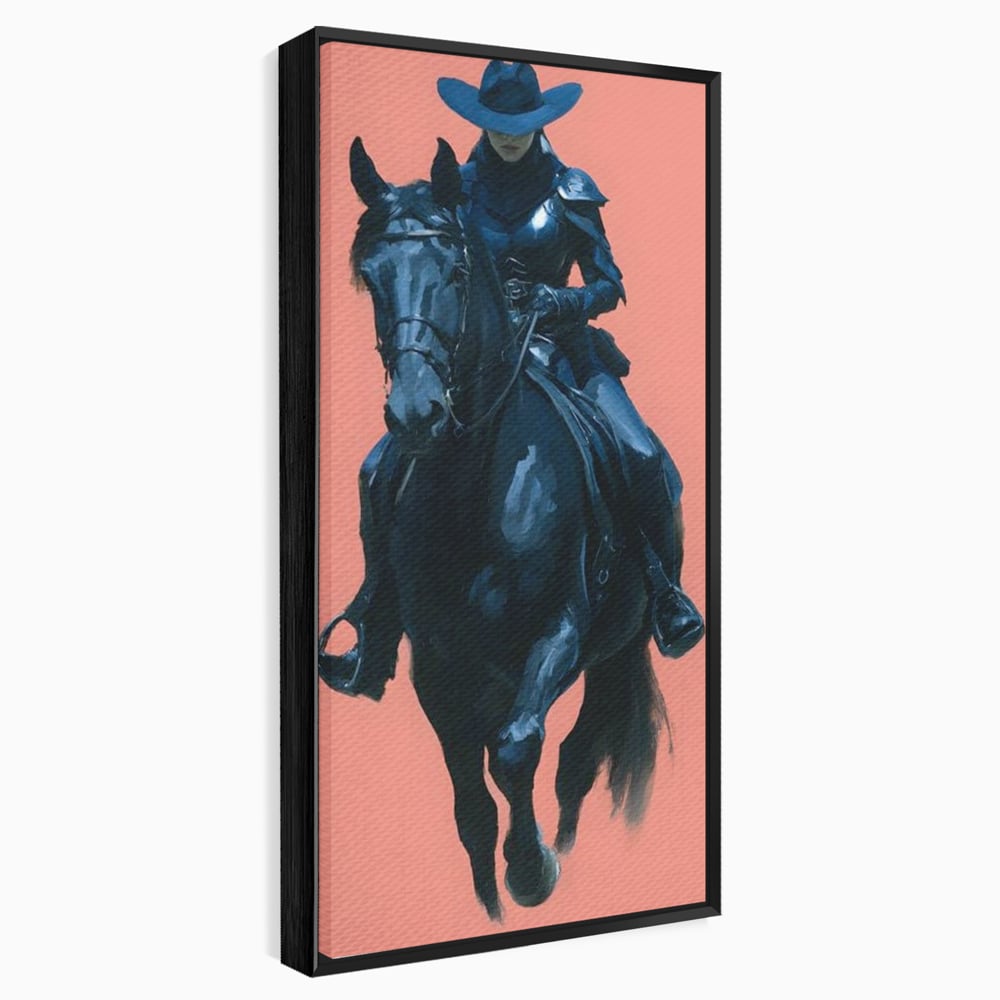 Tablou Canvas Premium, LuxCanva® M1539, Cavalerul Fara Chip, Calaret, Mister, Cal, Armasar, Armura, Epic, Erou, Calatorie, Intunecat, Dormitor, Birou, Living, Camera Copil