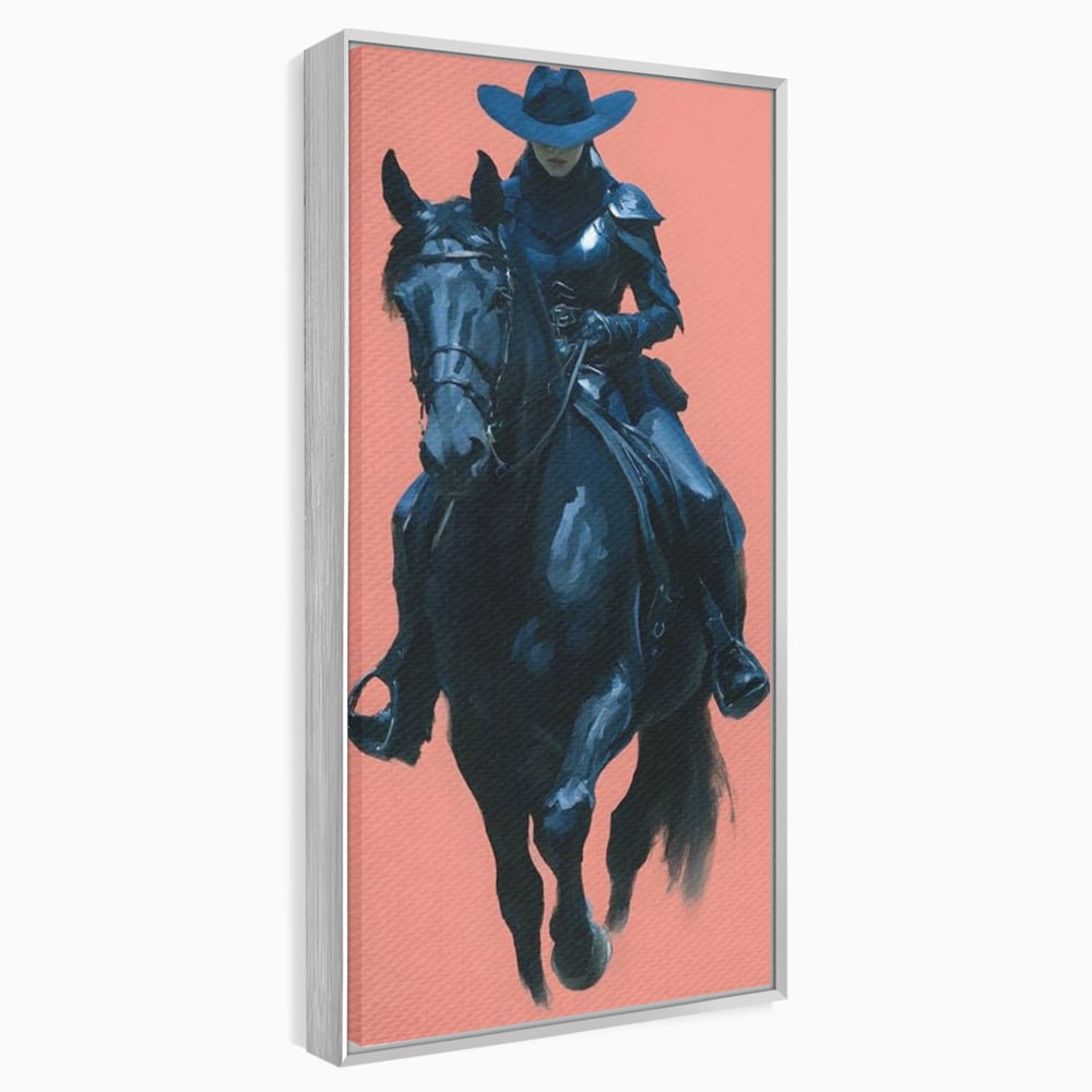 Tablou Canvas Premium, LuxCanva® M1539, Cavalerul Fara Chip, Calaret, Mister, Cal, Armasar, Armura, Epic, Erou, Calatorie, Intunecat, Dormitor, Birou, Living, Camera Copil