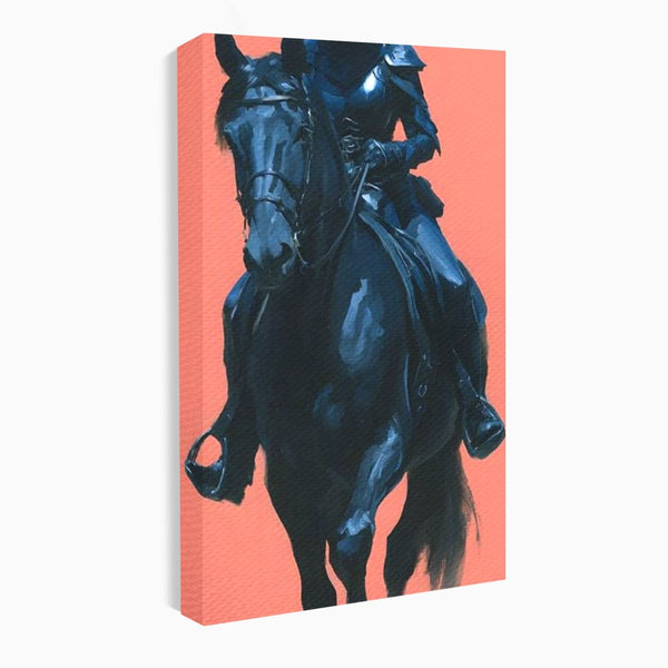 Tablou Canvas Premium, LuxCanva® M1539, Cavalerul Fara Chip, Calaret, Mister, Cal, Armasar, Armura, Epic, Erou, Calatorie, Intunecat, Dormitor, Birou, Living, Camera Copil