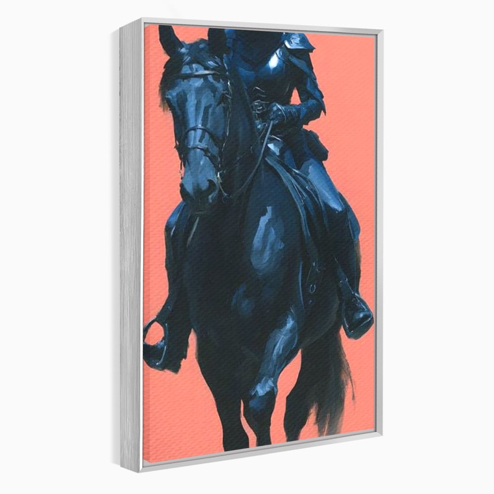 Tablou Canvas Premium, LuxCanva® M1539, Cavalerul Fara Chip, Calaret, Mister, Cal, Armasar, Armura, Epic, Erou, Calatorie, Intunecat, Dormitor, Birou, Living, Camera Copil