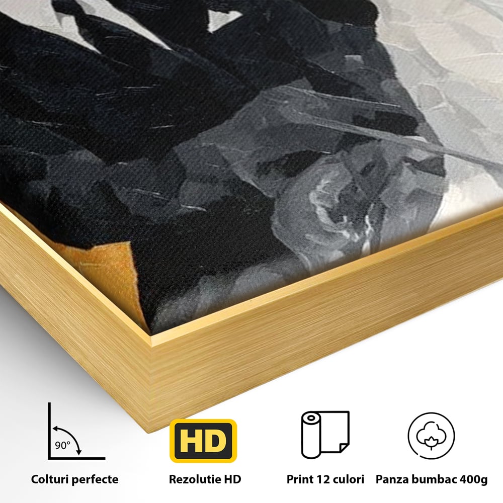 Leinwand Wandkunst Leinwand Wandkunst Premium, LuxCanva® M1540, Shaded Hero, Cowboy, Hüte, Pferd, Mann, Ritter, Elegant, Schatten, Schwarz, Schlafzimmer, Büro, Wohnen, Kinderzimmer