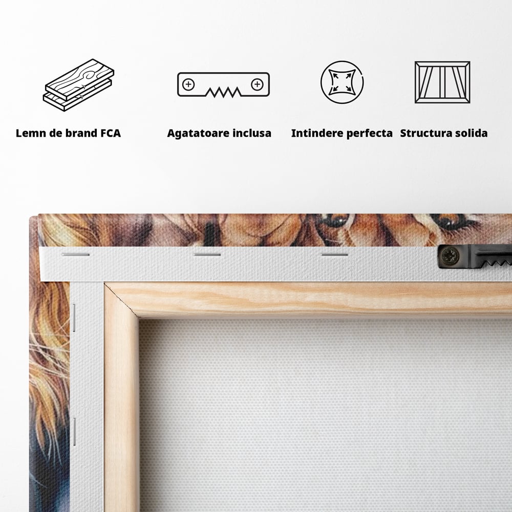 Leinwand Leinwand Wandkunst Premium, LuxCanva® M1546, Vereint im Licht, Familie, Emotion, Liebe, Eltern, Löwen, Tiere, Tiere, Schicksal, Porträt, Schlafzimmer, Büro, Wohnzimmer