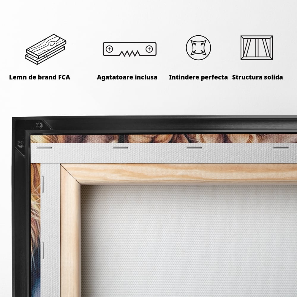 Leinwand Leinwand Wandkunst Premium, LuxCanva® M1546, Vereint im Licht, Familie, Emotion, Liebe, Eltern, Löwen, Tiere, Tiere, Schicksal, Porträt, Schlafzimmer, Büro, Wohnzimmer