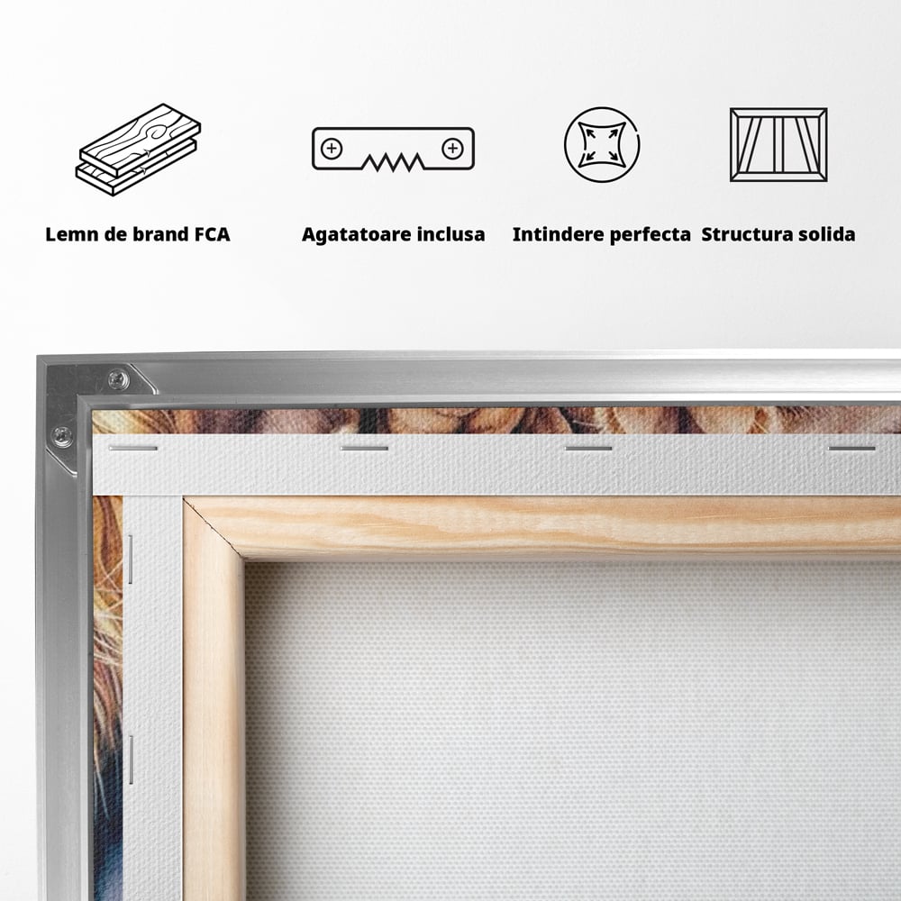 Leinwand Leinwand Wandkunst Premium, LuxCanva® M1546, Vereint im Licht, Familie, Emotion, Liebe, Eltern, Löwen, Tiere, Tiere, Schicksal, Porträt, Schlafzimmer, Büro, Wohnzimmer