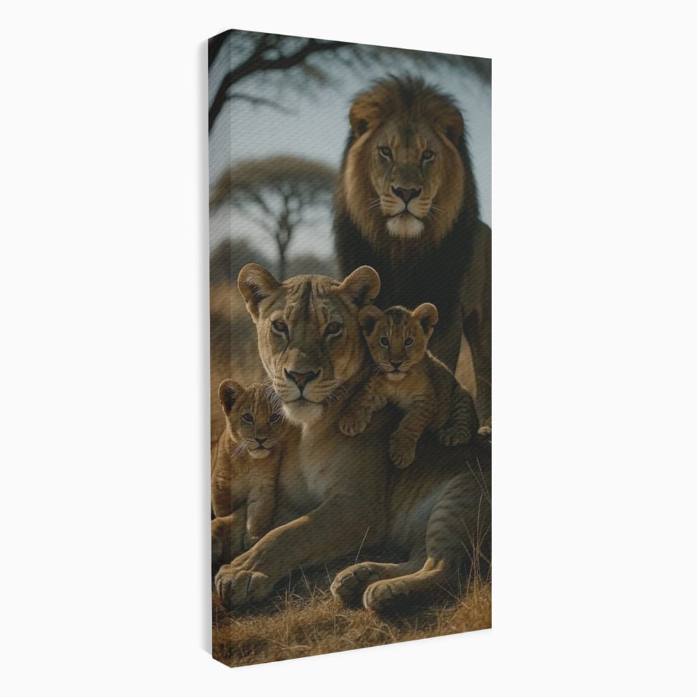 Leinwandbilder Premium, LuxCanva® M1547, Schatz des Königs, Savanne, Exotisch, König des Dschungels, Königreich, Macht, Löwen, Familie, Natur, Schlafzimmer, Büro, Wohnen