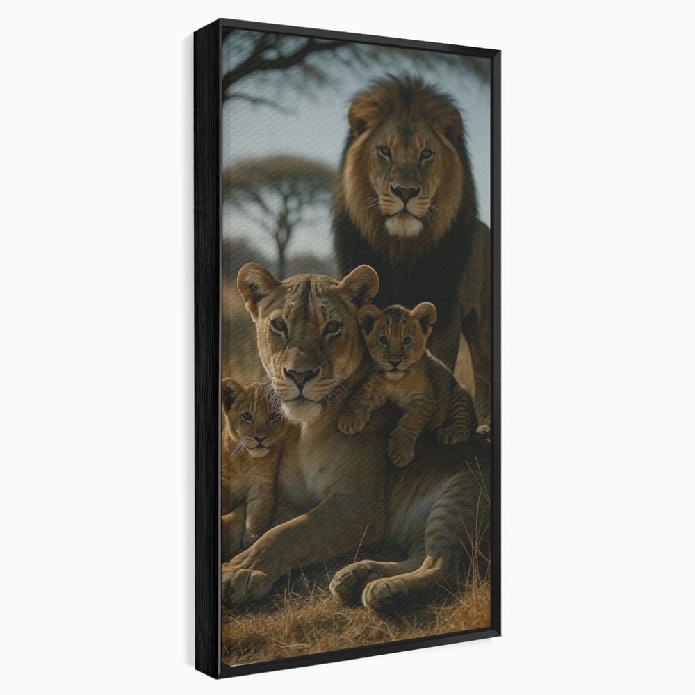 Leinwandbilder Premium, LuxCanva® M1547, Schatz des Königs, Savanne, Exotisch, König des Dschungels, Königreich, Macht, Löwen, Familie, Natur, Schlafzimmer, Büro, Wohnen