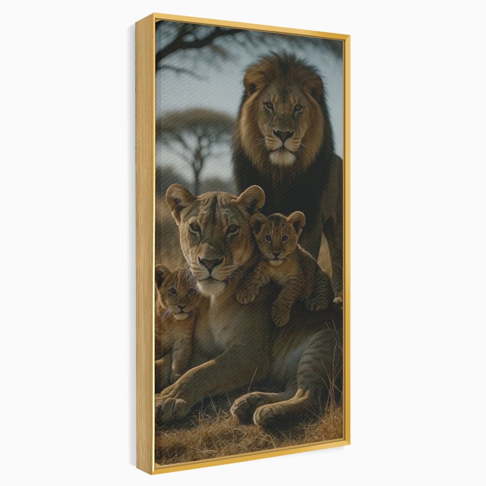 Leinwandbilder Premium, LuxCanva® M1547, Schatz des Königs, Savanne, Exotisch, König des Dschungels, Königreich, Macht, Löwen, Familie, Natur, Schlafzimmer, Büro, Wohnen