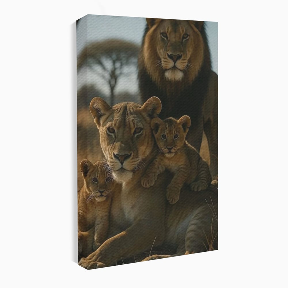 Leinwandbilder Premium, LuxCanva® M1547, Schatz des Königs, Savanne, Exotisch, König des Dschungels, Königreich, Macht, Löwen, Familie, Natur, Schlafzimmer, Büro, Wohnen