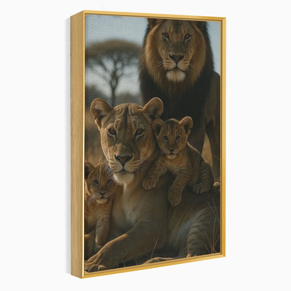 Leinwandbilder Premium, LuxCanva® M1547, Schatz des Königs, Savanne, Exotisch, König des Dschungels, Königreich, Macht, Löwen, Familie, Natur, Schlafzimmer, Büro, Wohnen
