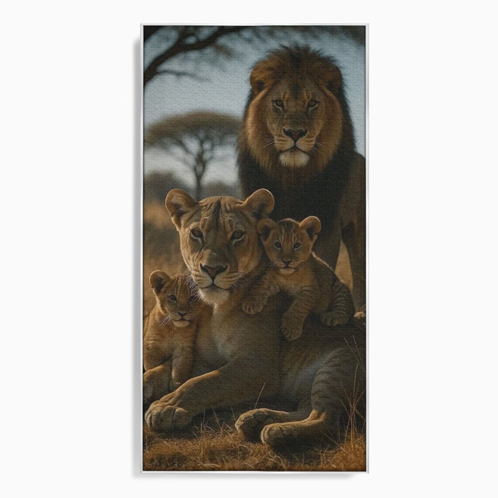 Leinwandbilder Premium, LuxCanva® M1547, Schatz des Königs, Savanne, Exotisch, König des Dschungels, Königreich, Macht, Löwen, Familie, Natur, Schlafzimmer, Büro, Wohnen